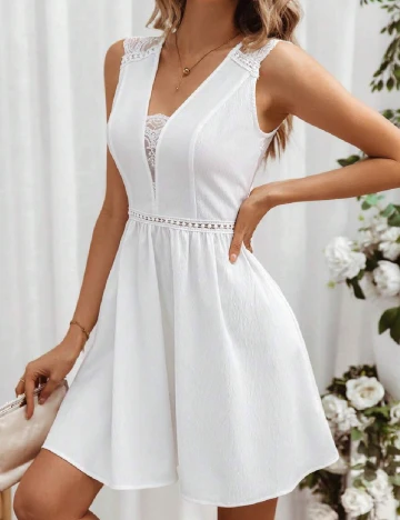 Rochie scurta SHEIN, alb Alb
