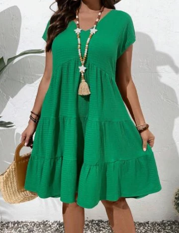Rochie scurta Emery Rose Curve, verde