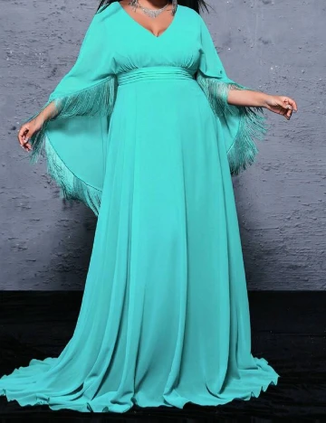 Rochie lunga Miss Ord Plus Size, albastru