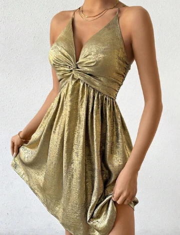 Rochie scurta SHEIN, auriu Galben