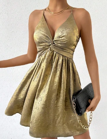 Rochie scurta SHEIN, auriu Galben