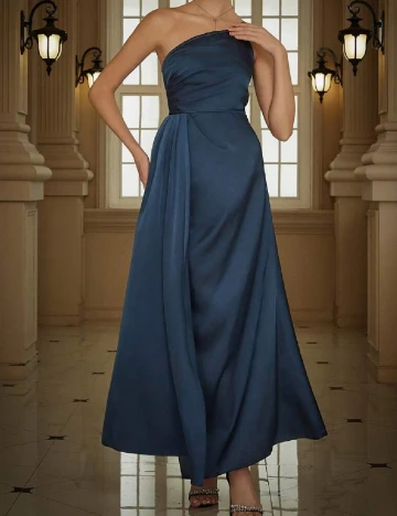 Rochie lunga Eilly Bazar, albastru Albastru
