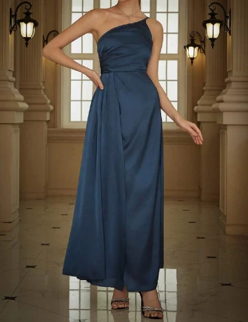 Rochie lunga Eilly Bazar, albastru Albastru