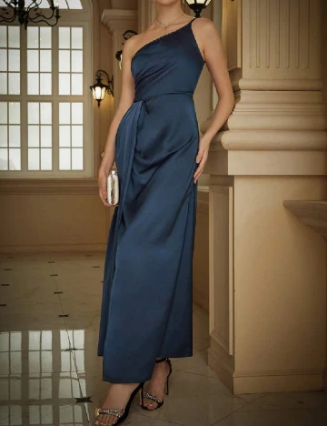 Rochie lunga Eilly Bazar, albastru Albastru