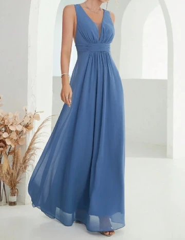 Rochie lunga Mgiacy, albastru Albastru