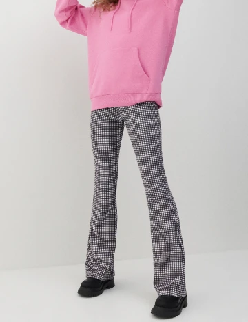 Pantaloni Reserved, alb/negru