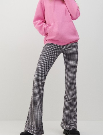 Pantaloni Reserved, alb/negru