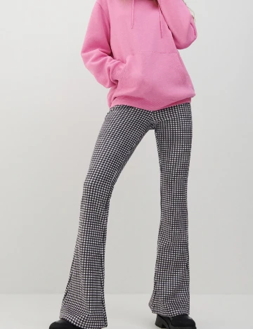 Pantaloni Reserved, alb/negru