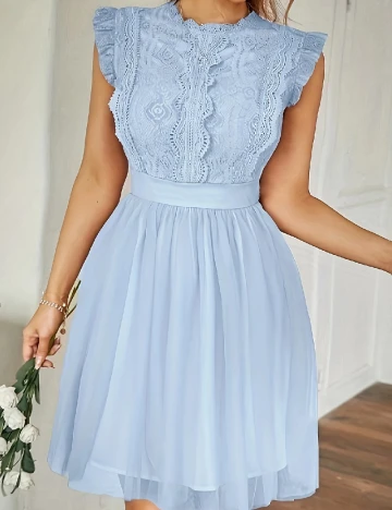 Rochie scurta Simplee, albastru