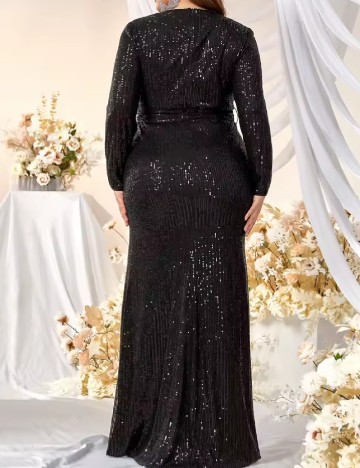 Rochie lunga Giffniseti Plus Size, negru