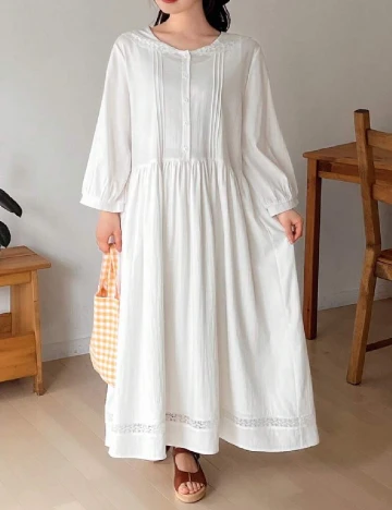 Rochie medie Friful, alb