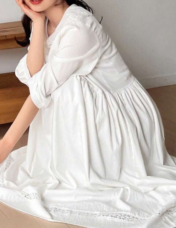Rochie medie Friful, alb
