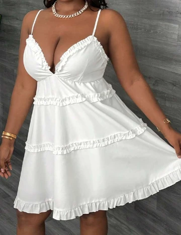 Rochie scurta SHEIN CURVE, alb