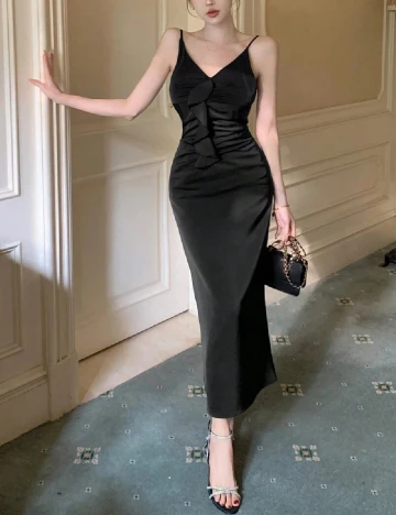 Rochie lunga Dazy, negru