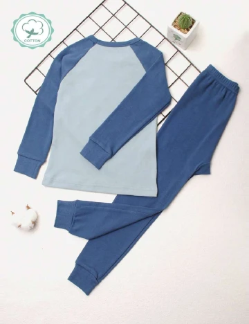 Pijama Shein Kids, albastru Albastru