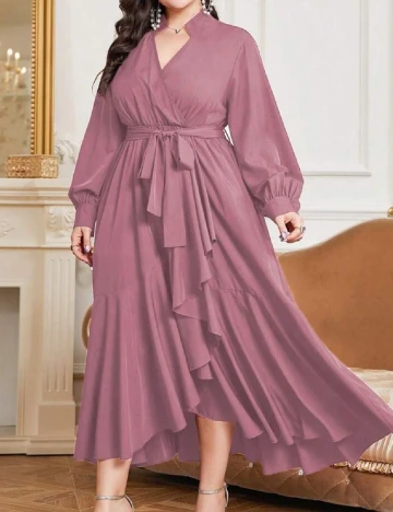 Rochie medie SHEIN CURVE, roz pudra