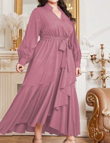 Rochie medie SHEIN CURVE, roz pudra