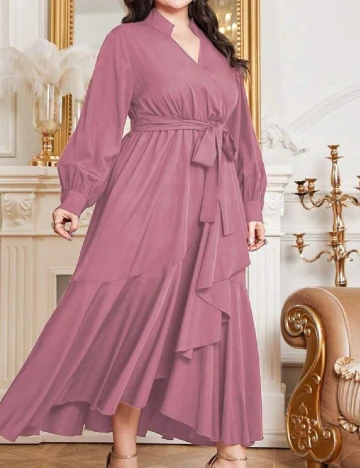 Rochie medie SHEIN CURVE, roz pudra