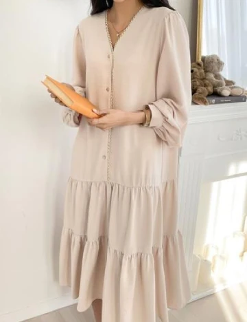 Rochie medie Dazy, crem