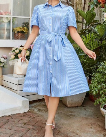 Rochie medie SHEIN CURVE, albastru
