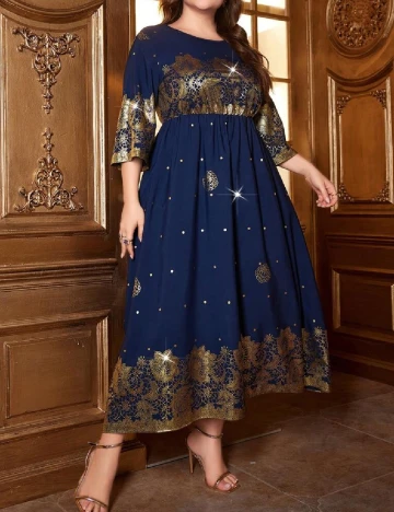 Rochie medie SHEIN CURVE, albastru