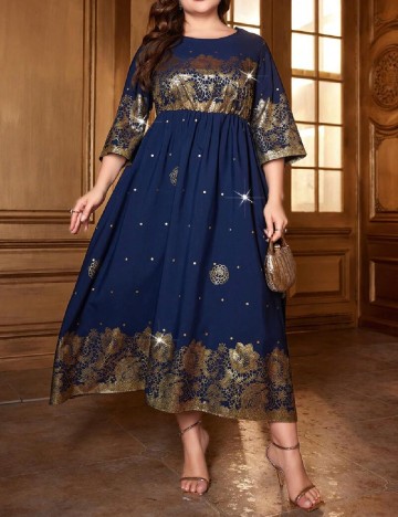 Rochie medie SHEIN CURVE, albastru