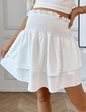 Fusta SHEIN Maternity, alb