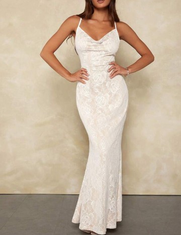 Rochie lunga Forever 21, alb/crem