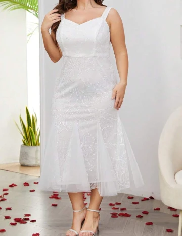Rochie medie SHEIN CURVE, alb