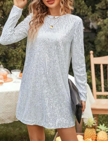 Rochie scurta SHEIN, argintiu