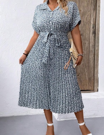 Rochie medie SHEIN CURVE, albastru