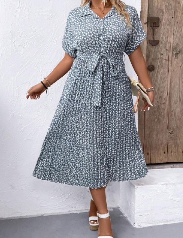 Rochie medie SHEIN CURVE, albastru