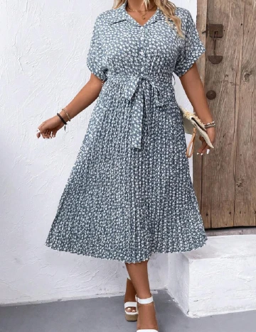 Rochie medie SHEIN CURVE, albastru