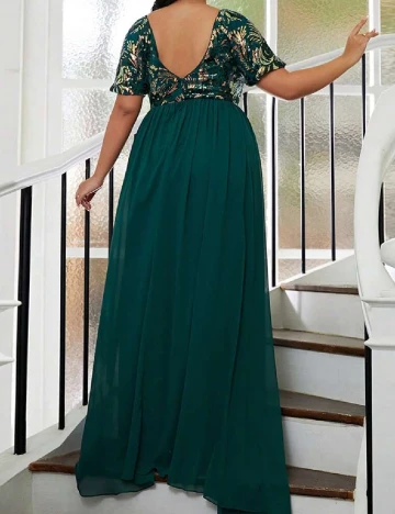 Rochie lunga Miss Ord Plus Size, verde