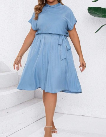 Rochie medie SHEIN CURVE, albastru
