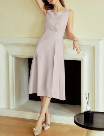 Rochie medie MOTF, roz pal