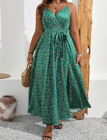 Rochie lunga SHEIN CURVE, verde
