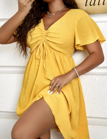 Rochie scurta SHEIN CURVE, galben