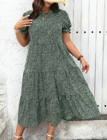 Rochie medie SHEIN CURVE, verde