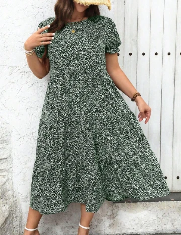 Rochie medie SHEIN CURVE, verde Verde