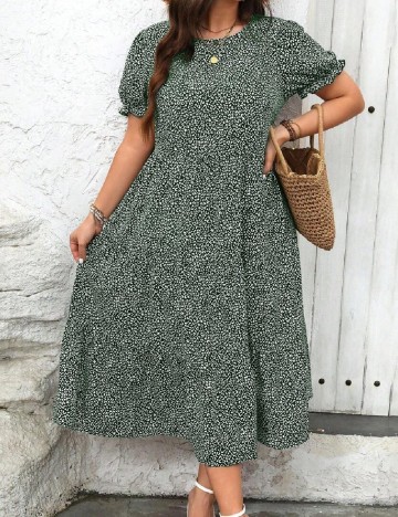Rochie medie SHEIN CURVE, verde
