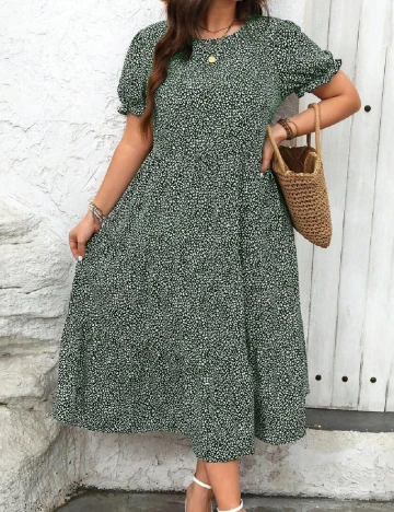 Rochie medie SHEIN CURVE, verde Verde