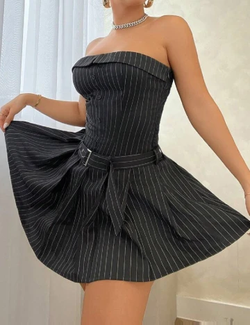 Rochie scurta SHEIN, gri inchis