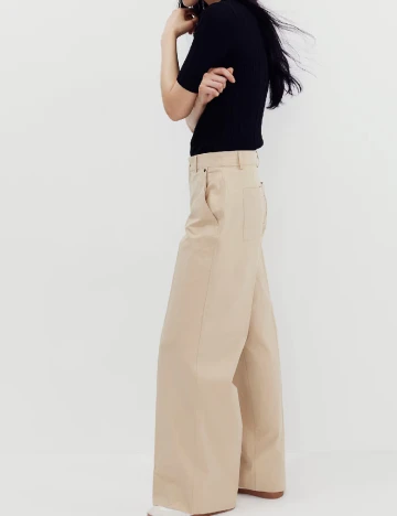 Pantaloni H&M, crem