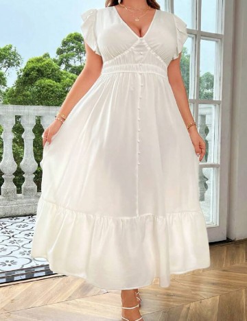 Rochie lunga SHEIN CURVE, alb