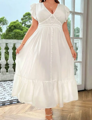 Rochie lunga SHEIN CURVE, alb