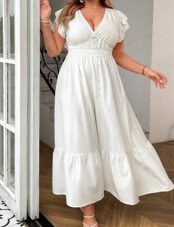 Rochie lunga SHEIN CURVE, alb