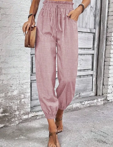 Pantaloni SHEIN, roz