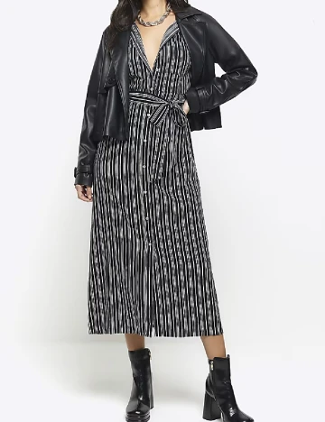 Rochie medie River Island, alb/negru