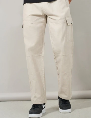 Pantaloni Styli, crem Crem